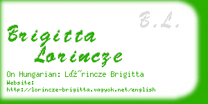 brigitta lorincze business card